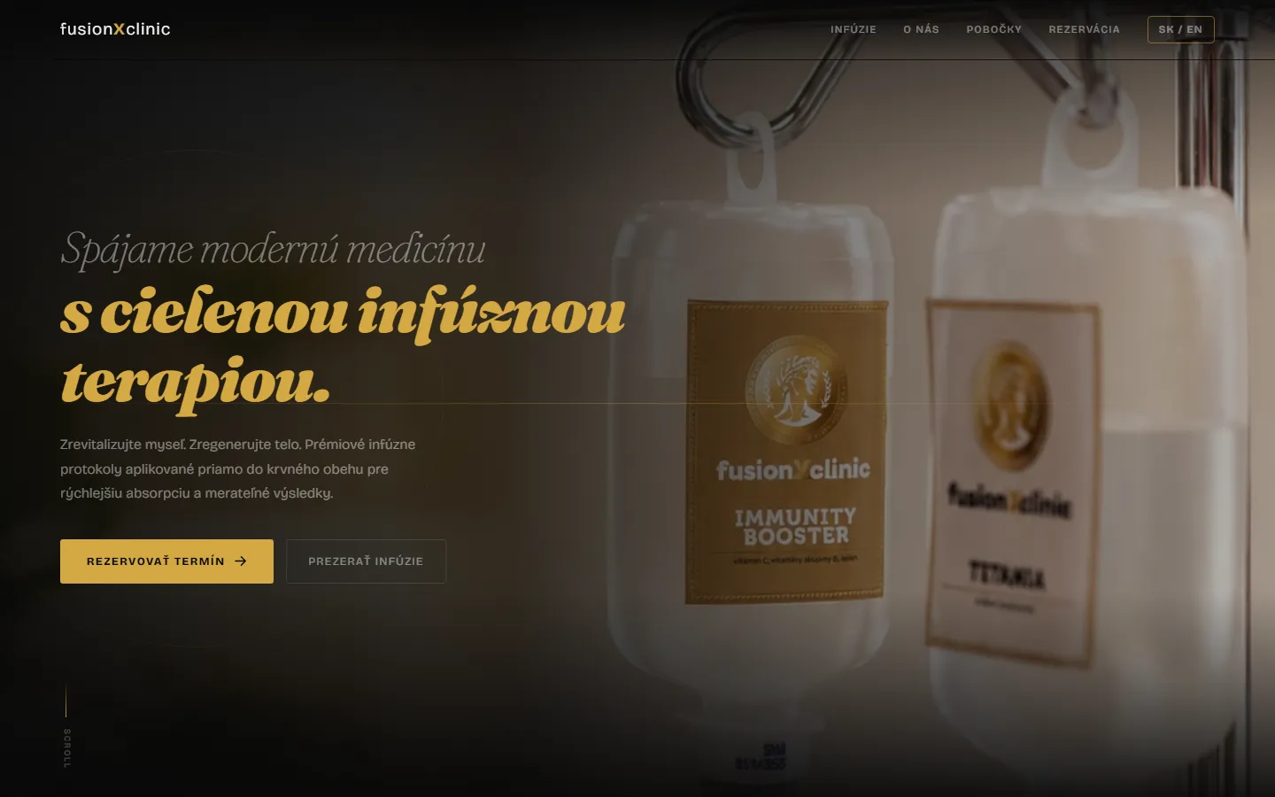 Náhľad webu Fusion X Clinic, Rastúca sieť infúznych kliník